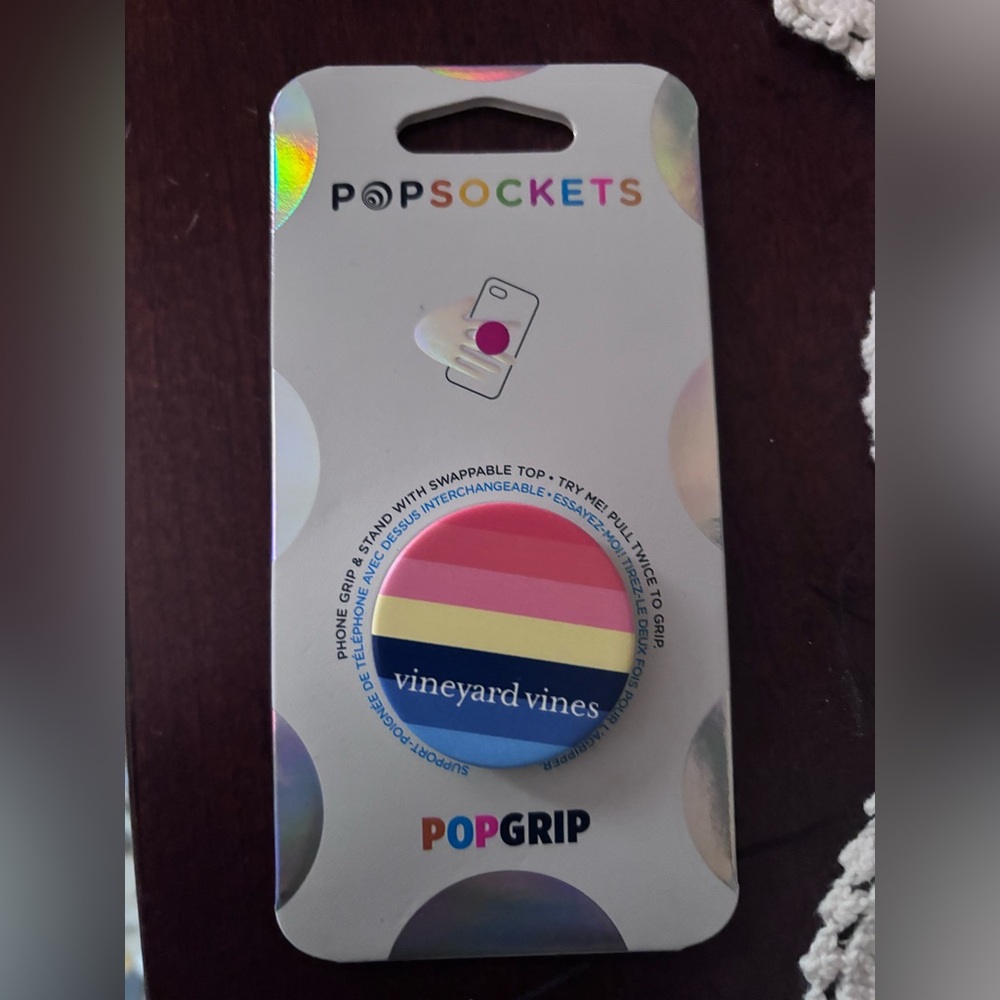 Vineyard Vines PopGrip - Pink, Blue, Yellow Stripes